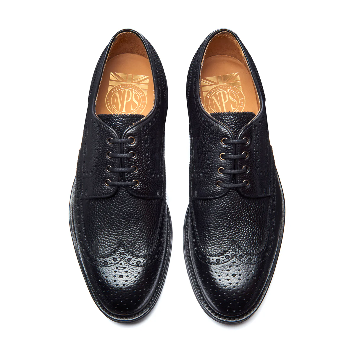 Black Grain-Calf 4 Eye Gibson Brogue Shoe - Image 3