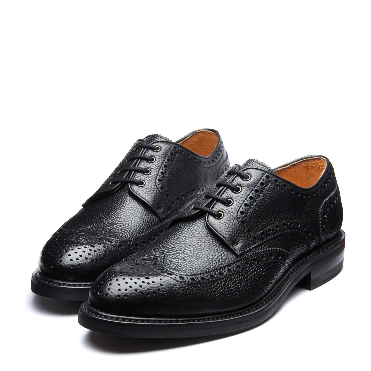 Black Grain-Calf 4 Eye Gibson Brogue Shoe - Image 4