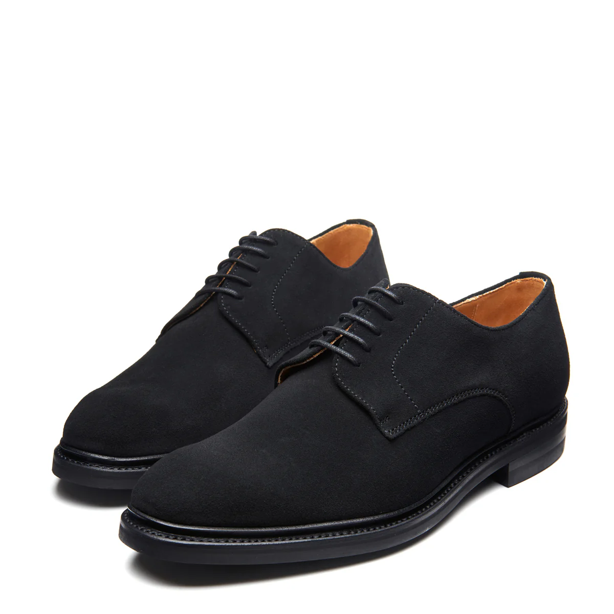 Black Suede 5 Eye Derby Shoe - Image 3