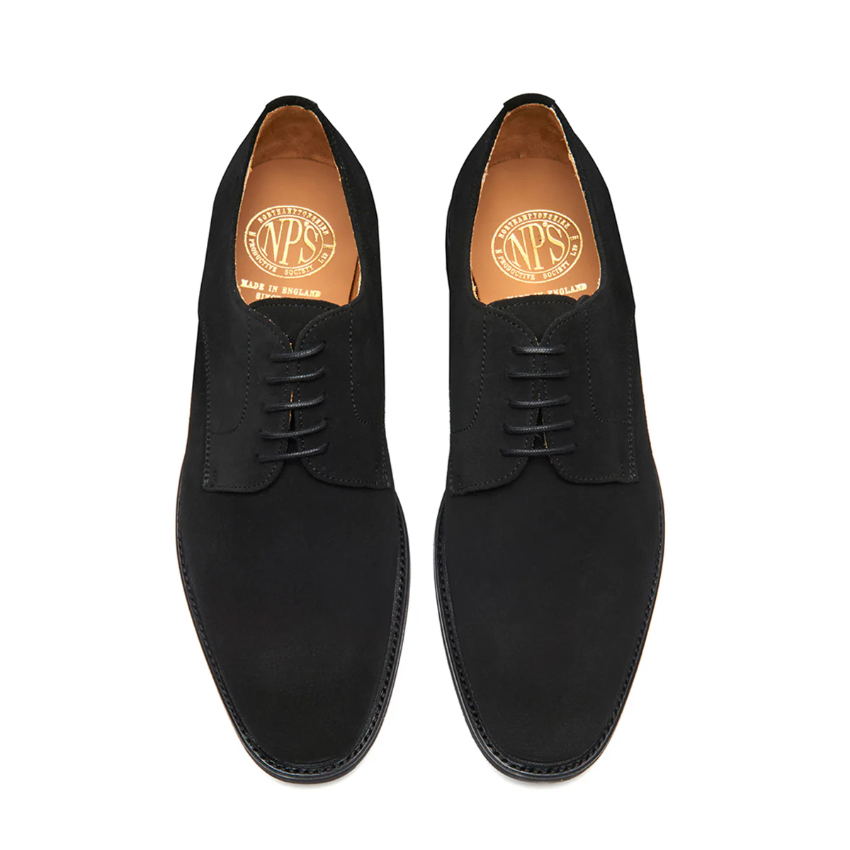 Black Suede 5 Eye Derby Shoe - Image 4