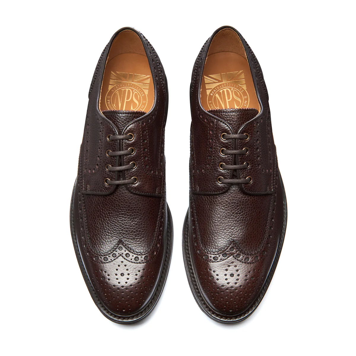 Walnut Brown Grain-Calf 4 Eye Gibson Brogue Shoe - Image 3