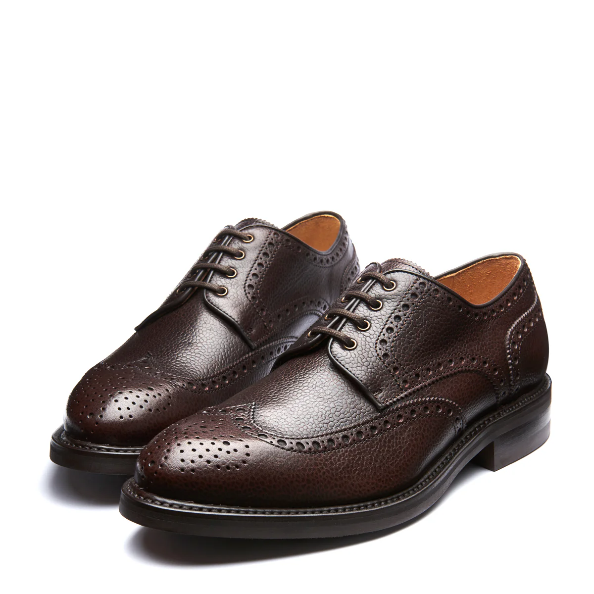 Walnut Brown Grain-Calf 4 Eye Gibson Brogue Shoe - Image 4