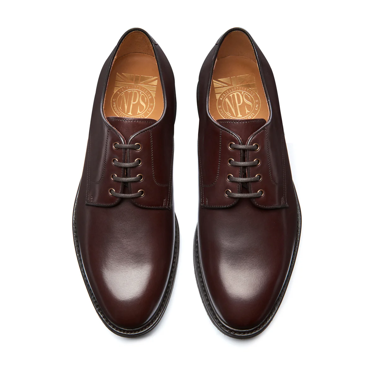 Walnut Brown Calf 4 Eye Gibson Shoe - Image 3