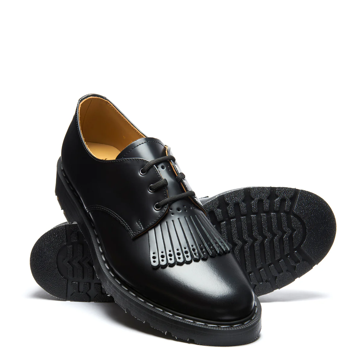 Black Hi-Shine Gibson Shoe & Brogue Kiltie - Image 3