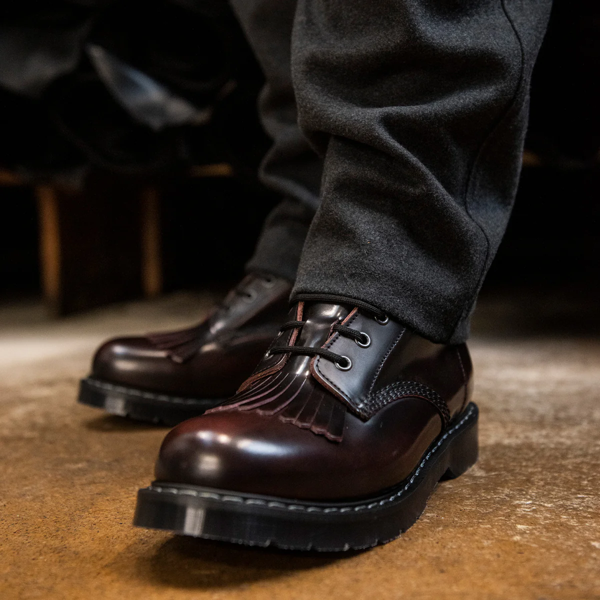 Burgundy Rub-Off 8 Eye Derby Boot & Boot Kiltie - Image 4