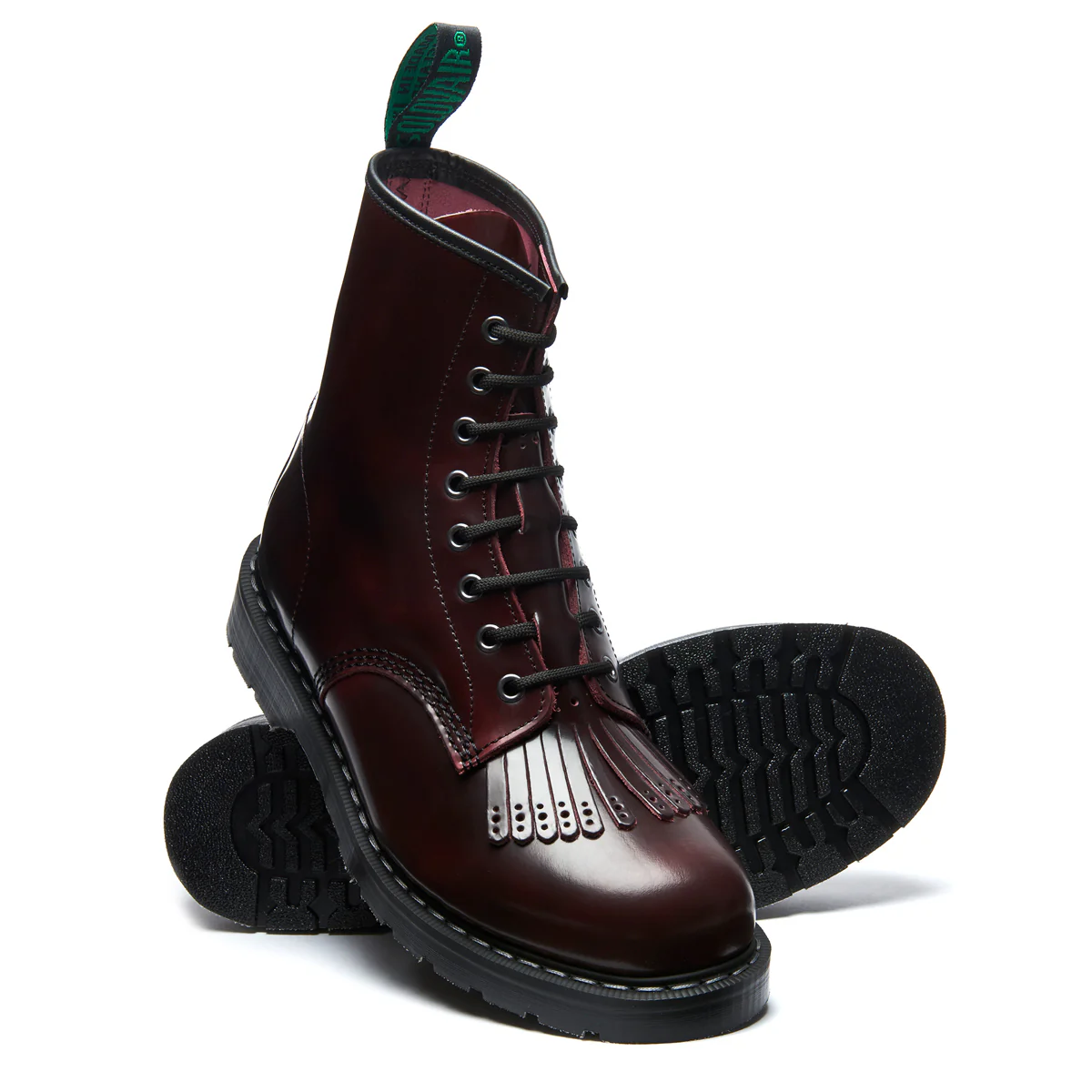 Burgundy Rub-Off 8 Eye Derby Boot & Brogue Kiltie - Image 2
