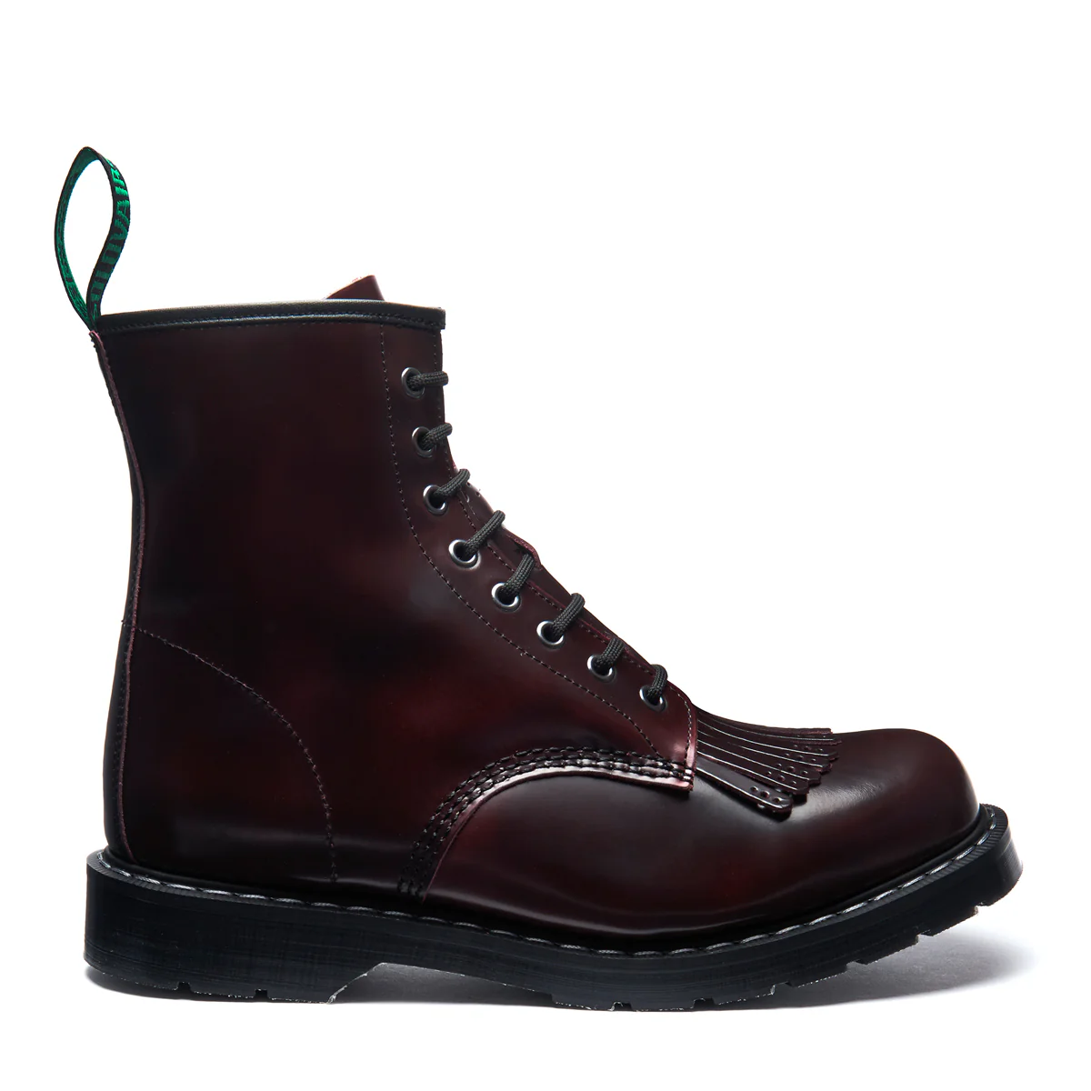 Burgundy Rub-Off 8 Eye Derby Boot & Brogue Kiltie - Image 3