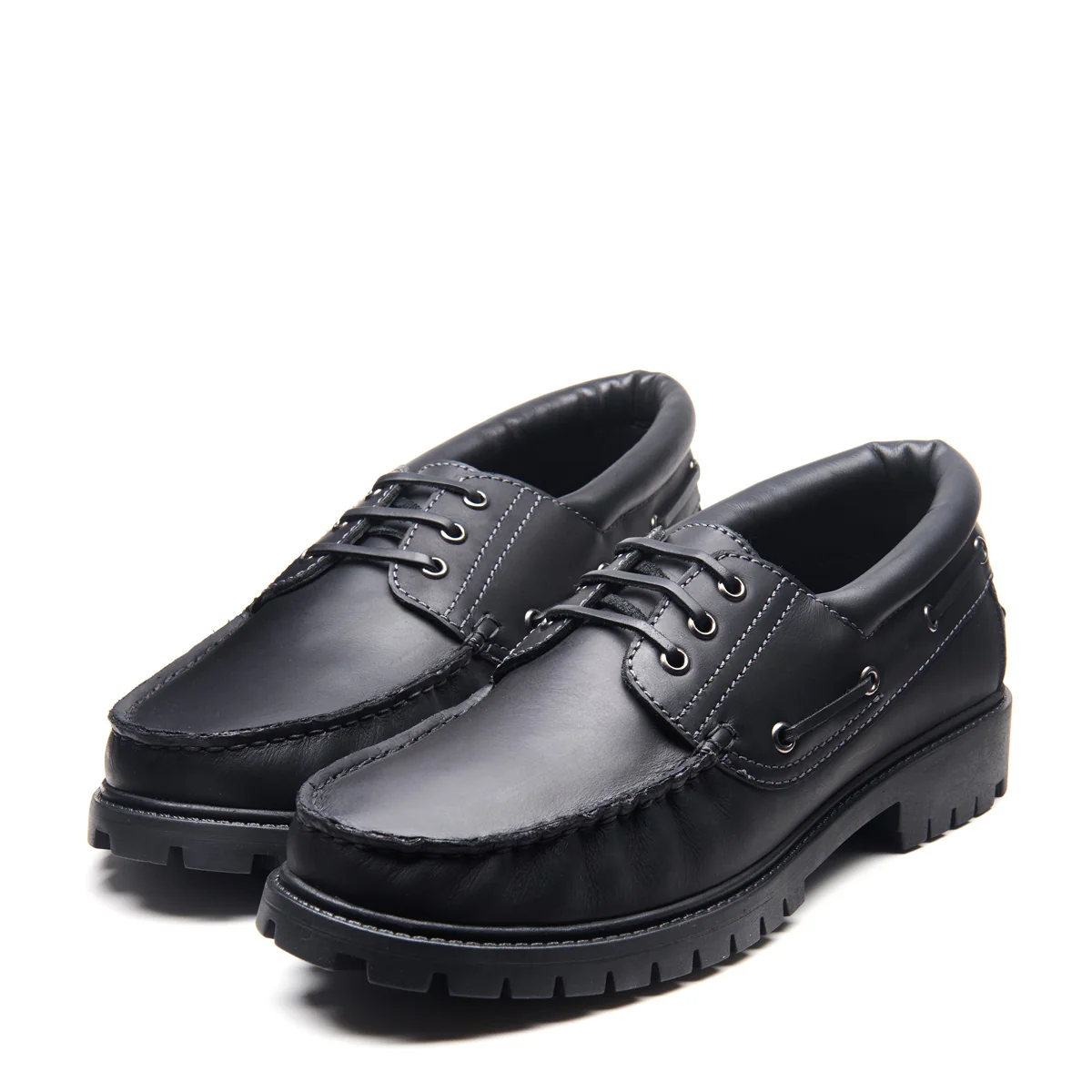 Black Greasy Boat Shoe - Image 3