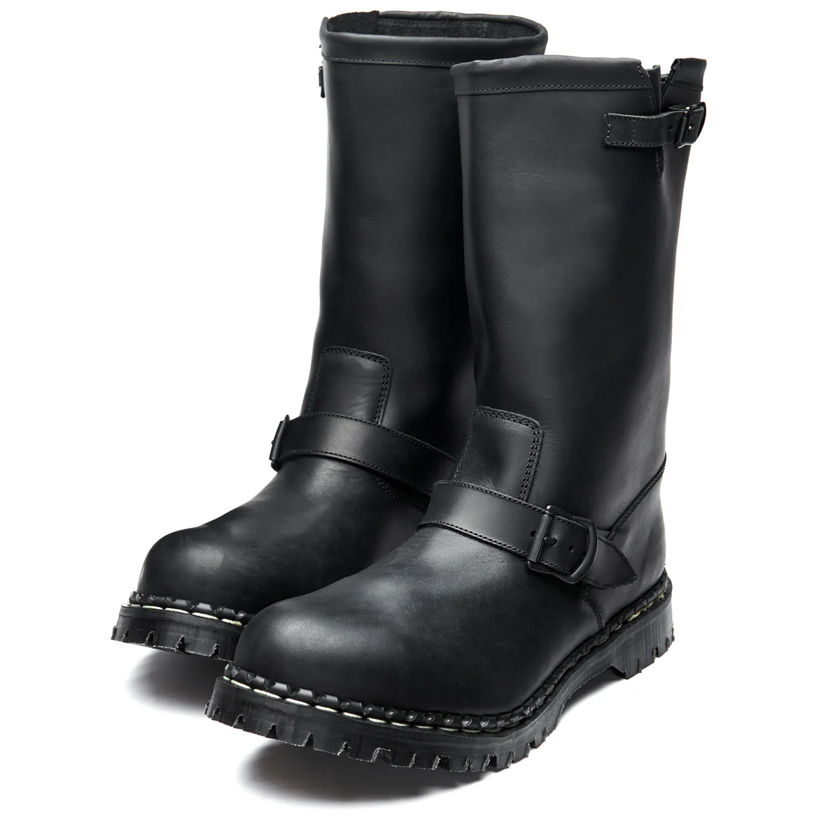 Black Greasy Steel Toe Capped Biker Boot - Image 3