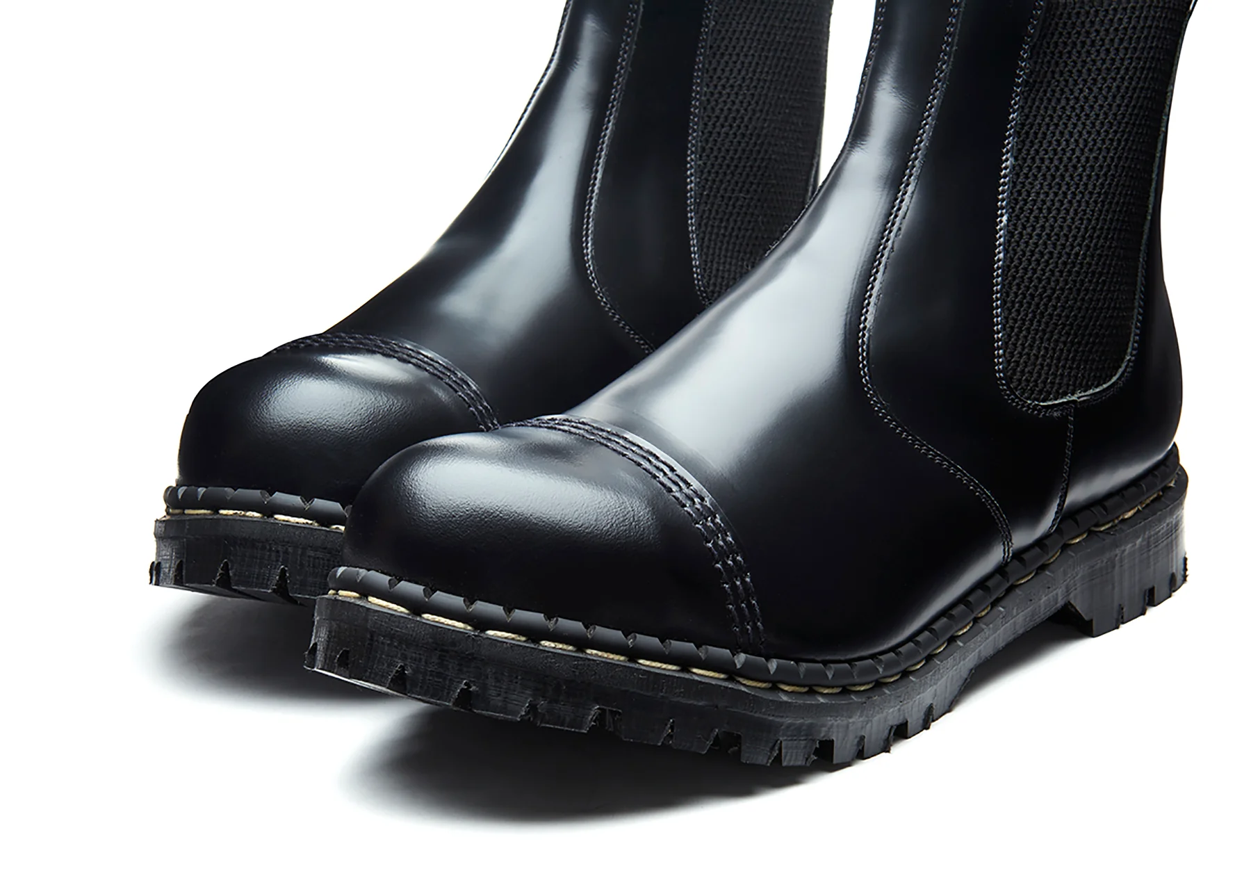 Black Hi-Shine Steel Toe Capped Dealer Boot - Image 3