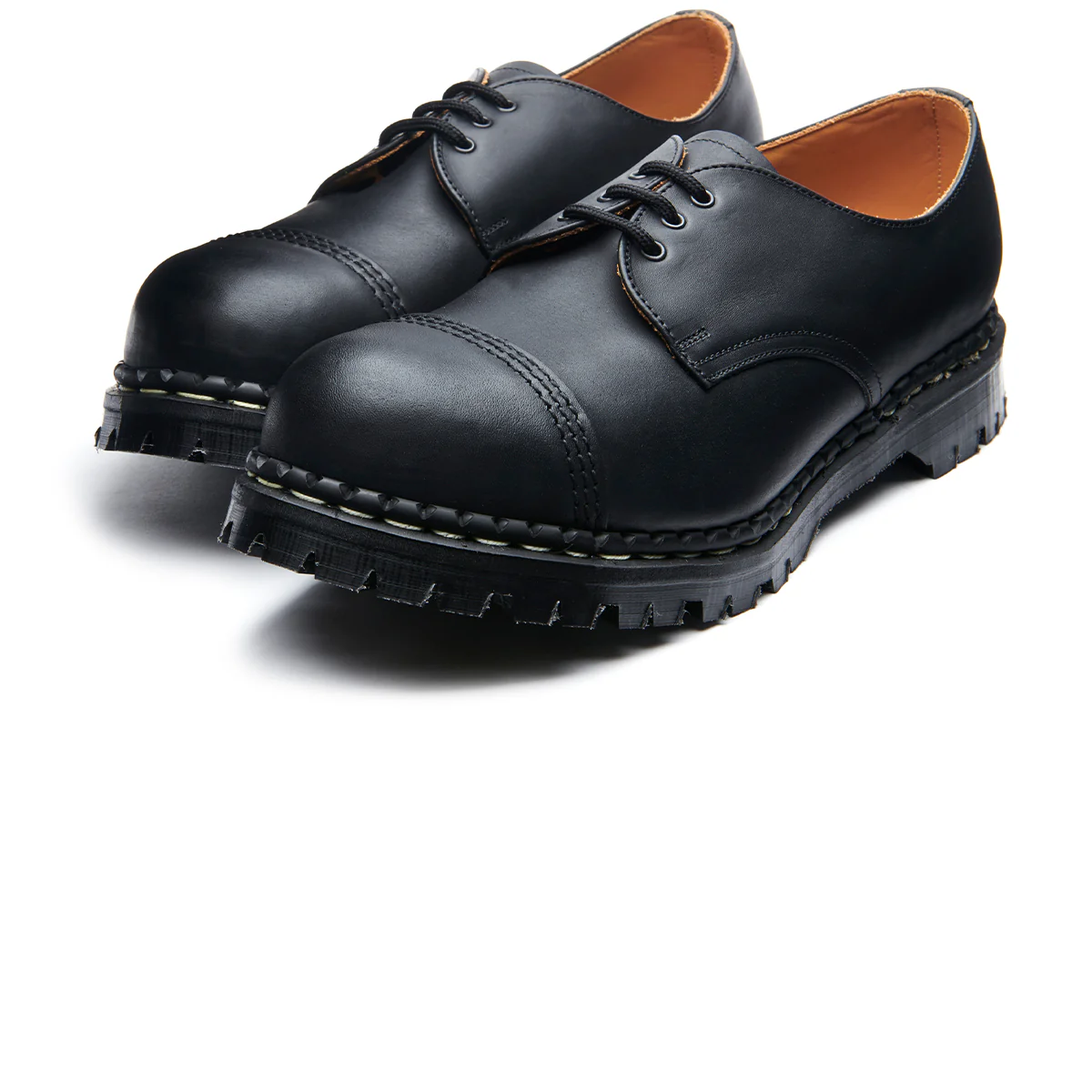 Black Greasy Steel Toe Capped Gibson Shoe - Image 3