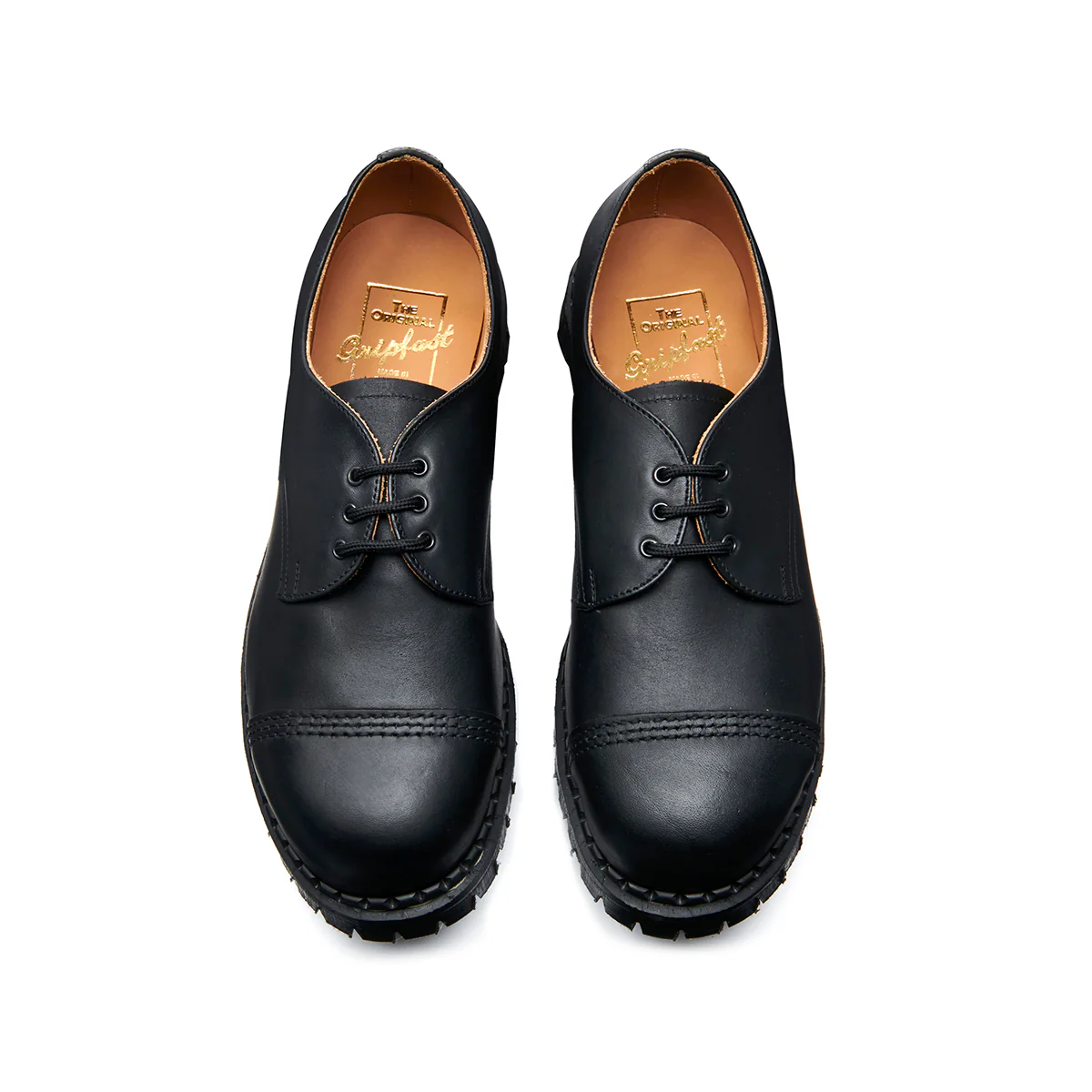 Black Greasy Steel Toe Capped Gibson Shoe - Image 4