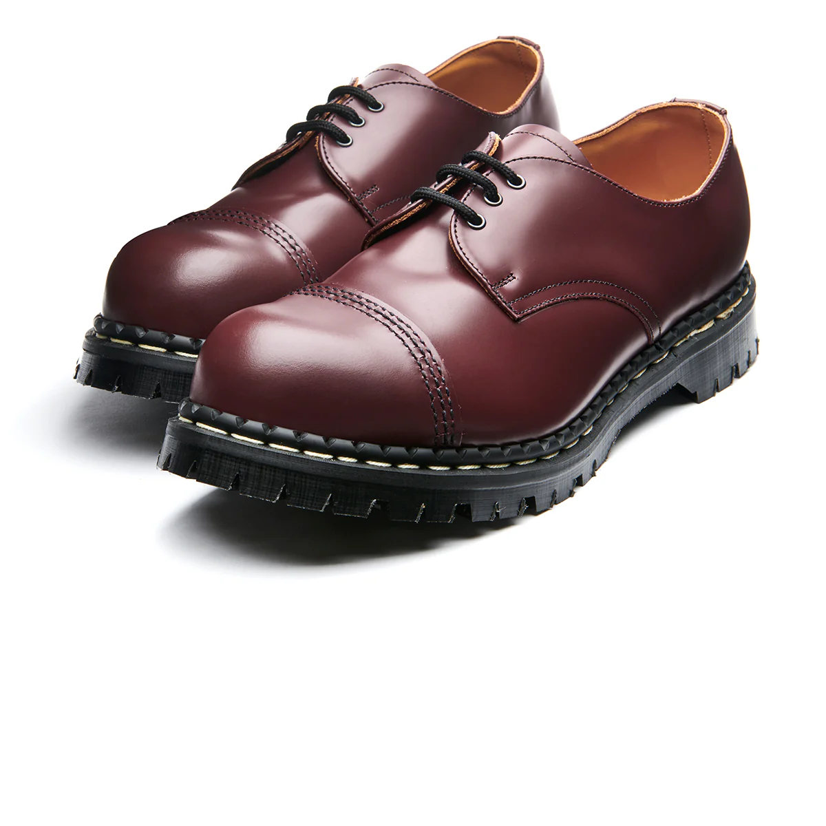 Oxblood Hi-Shine Steel Toe Capped Gibson Shoe - Image 3