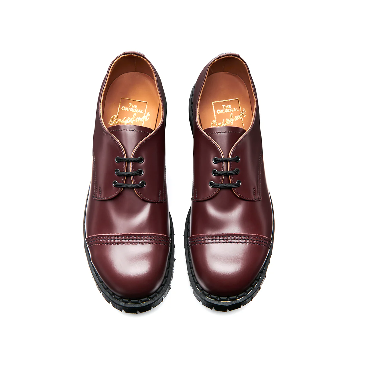 Oxblood Hi-Shine Steel Toe Capped Gibson Shoe - Image 4