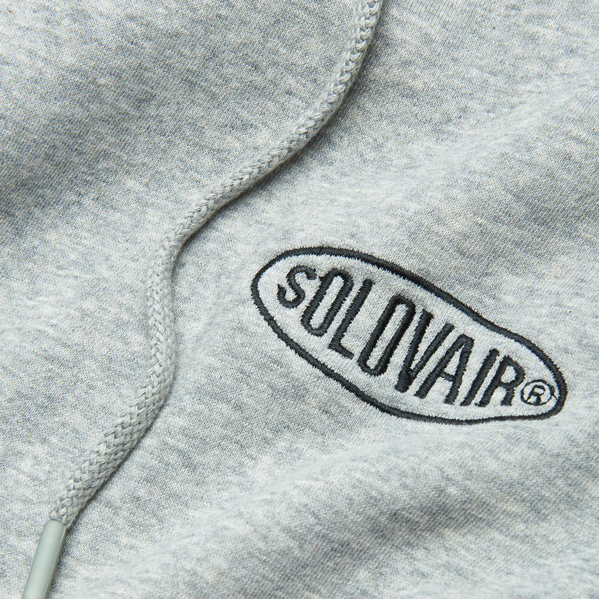 Solovair L/S Logo Pullover Hoodie - Grey - Image 4