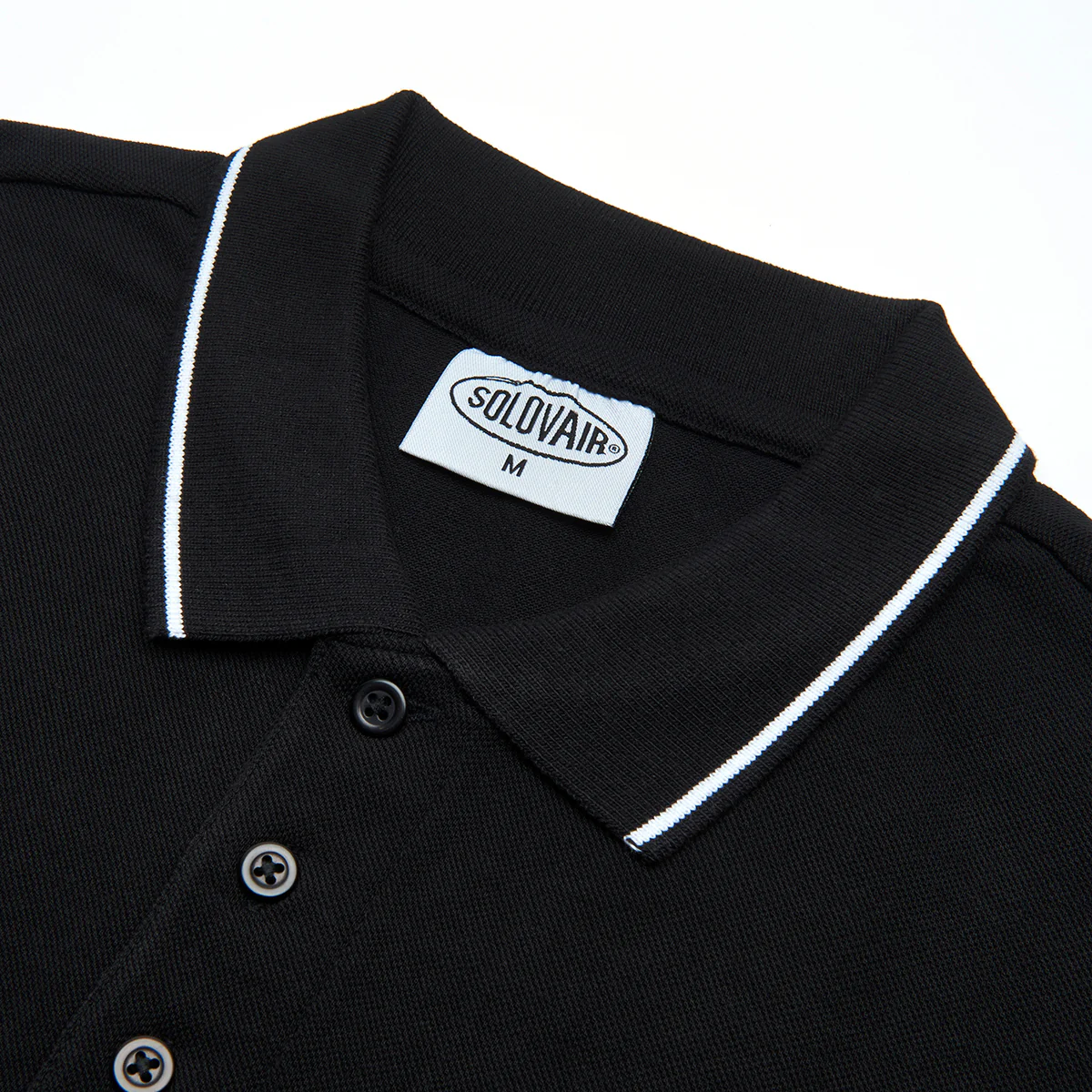 Solovair S/S Polo Shirt - Black - Image 3