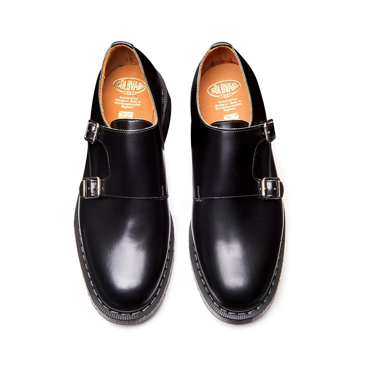 Black Hi-Shine Double Buckle Monk Shoe - Image 4
