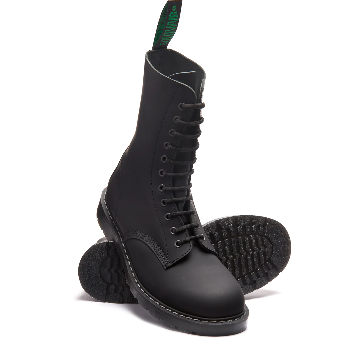 Black Greasy 11 Eye Derby Boot - Image 2