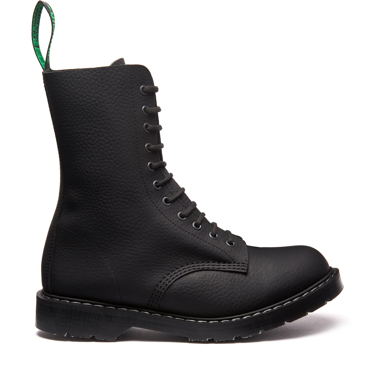 Black Greasy Grain 11 Eye Derby Boot