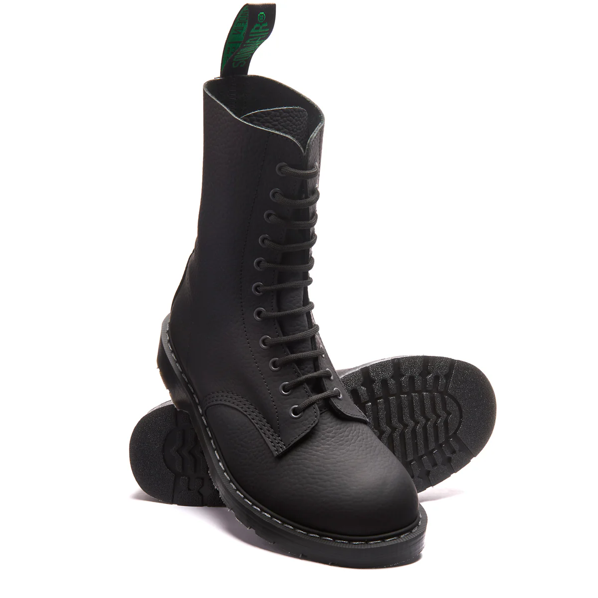 Black Greasy Grain 11 Eye Derby Boot - Image 2