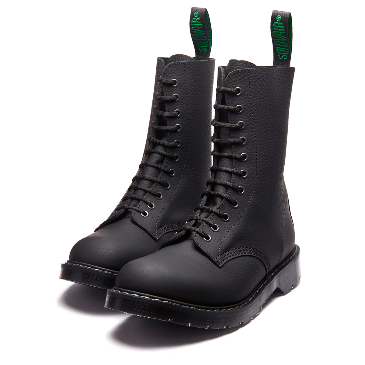 Black Greasy Grain 11 Eye Derby Boot - Image 3