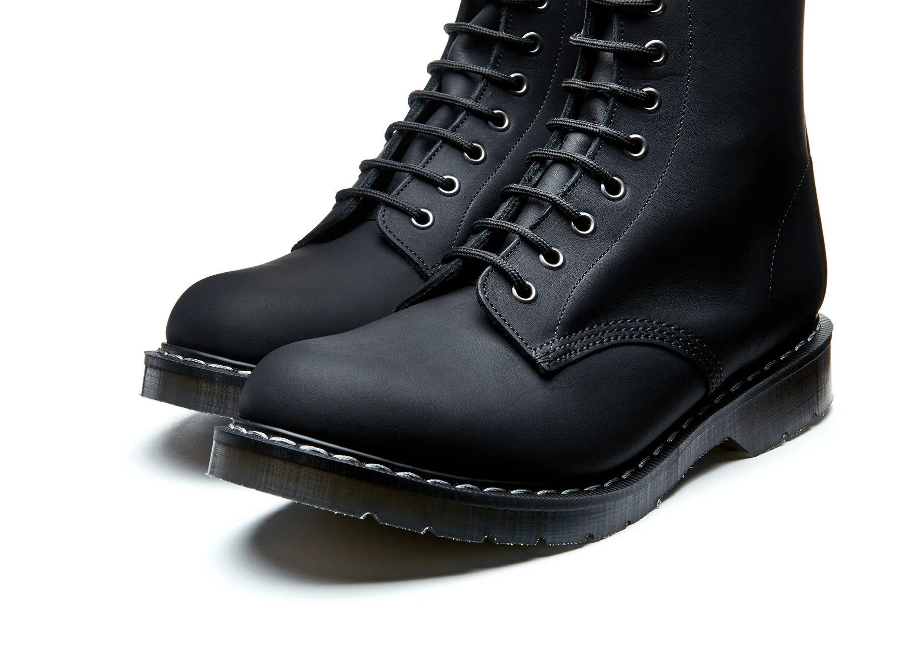 Black Greasy 11 Eye Zip Derby Boot - Image 4