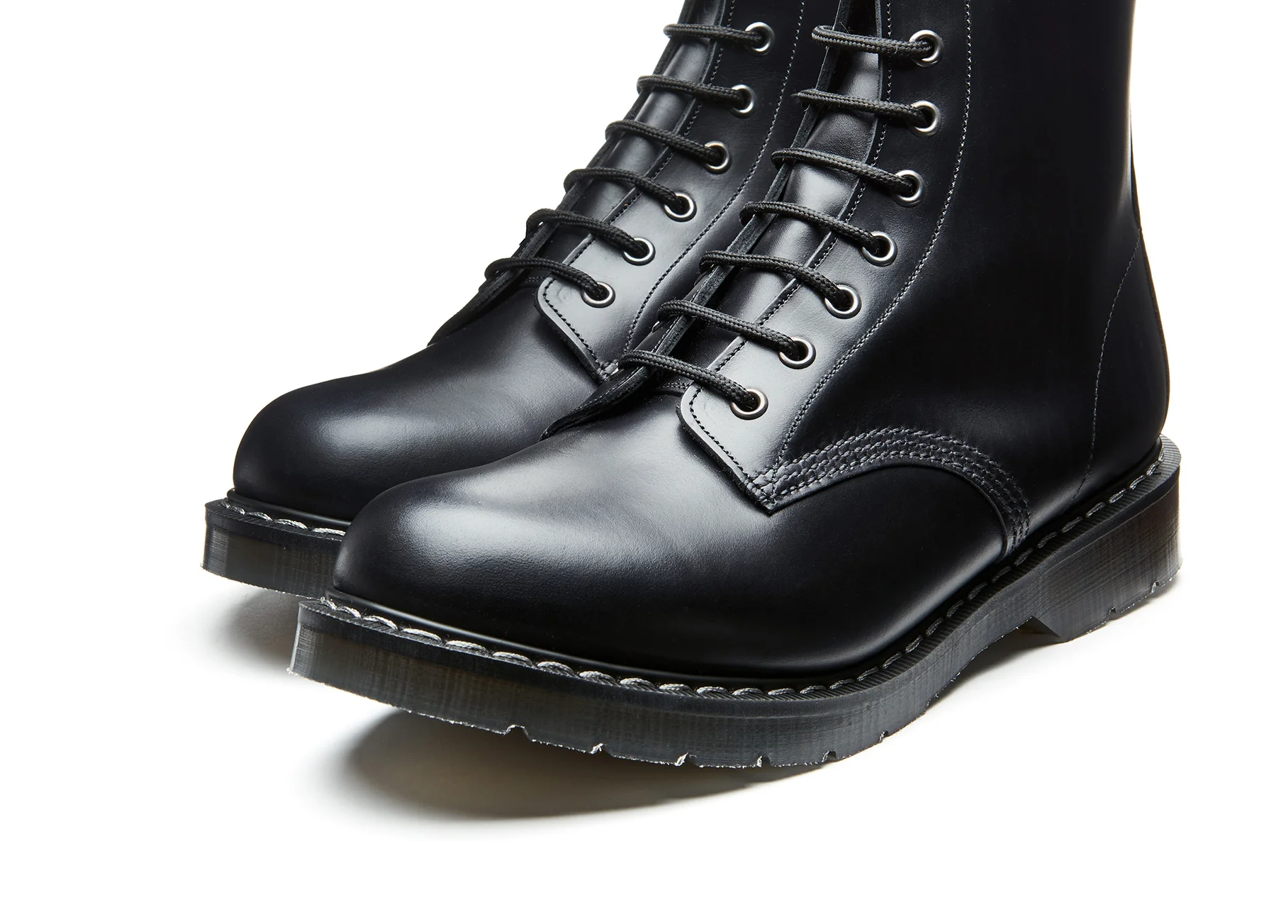 Black Hi-Shine 11 Eye Zip Derby Boot - Image 4