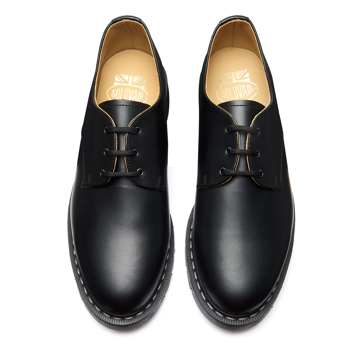 Black Fine Grain 3 Eye Gibson Shoe - Image 3