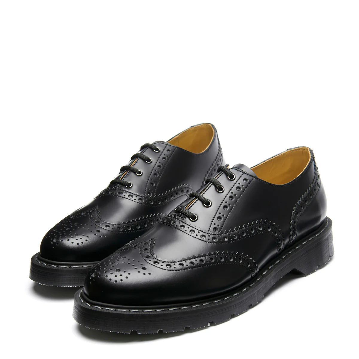 Black Hi-Shine 4 Eye English Oxford Brogue Shoe - Image 4
