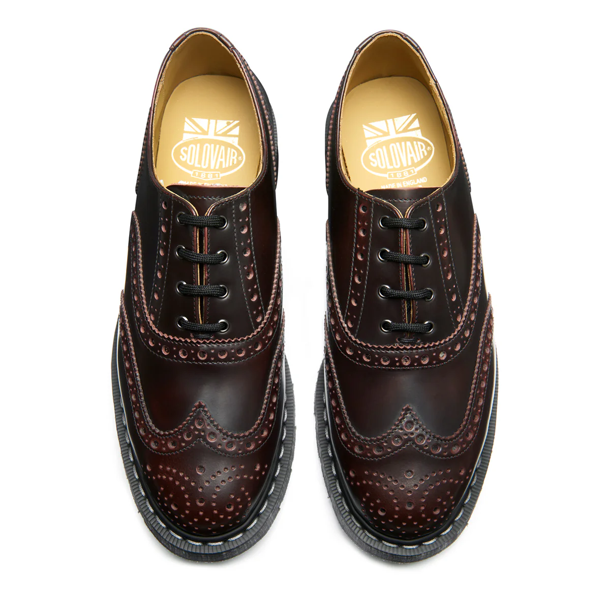 Burgundy Rub-Off 4 Eye English Oxford Brogue Shoe - Image 3