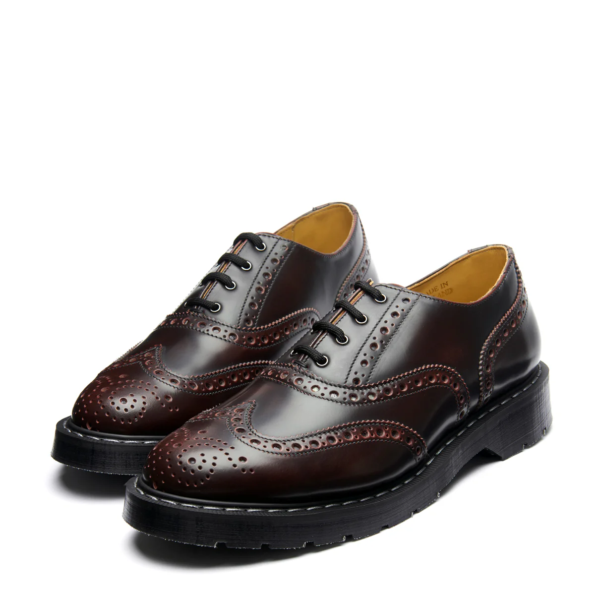 Burgundy Rub-Off 4 Eye English Oxford Brogue Shoe - Image 4