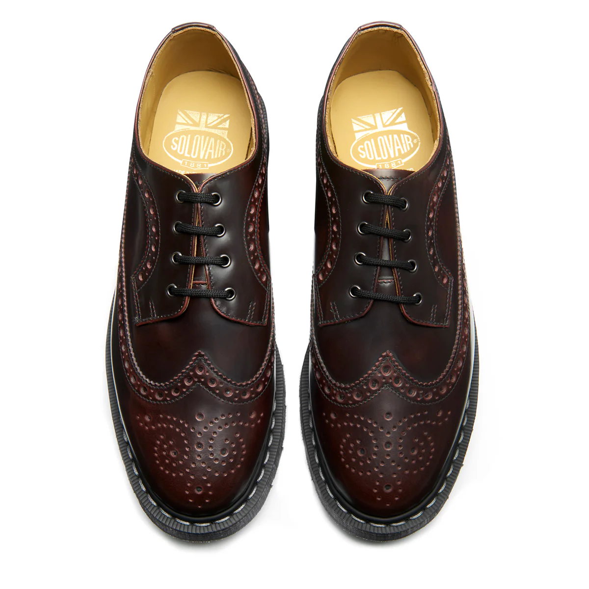 Burgundy Rub-Off 4 Eye American Derby Brogue Shoe - Image 3