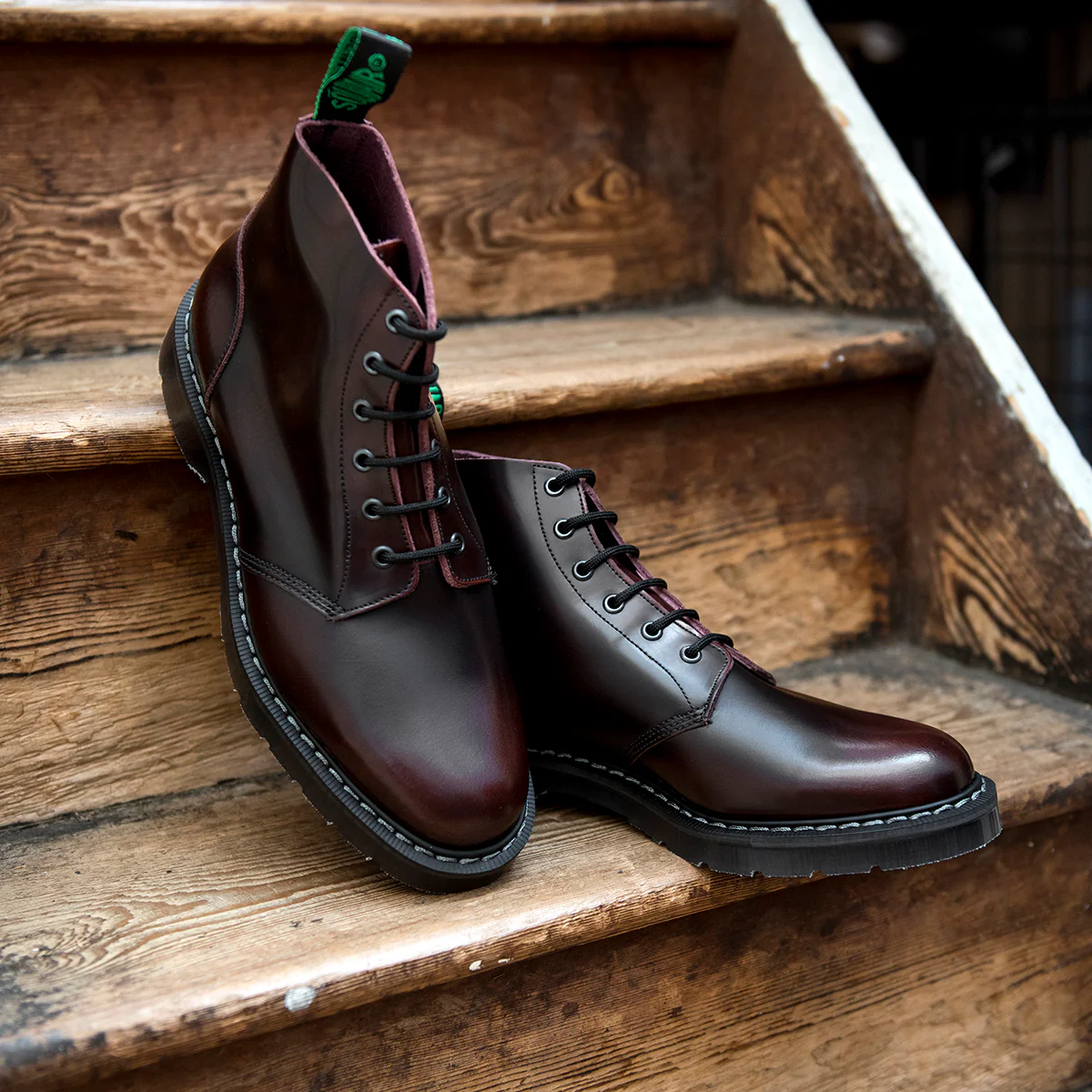 Burgundy Rub-Off 6 Eye Astronaut Boot - Image 6