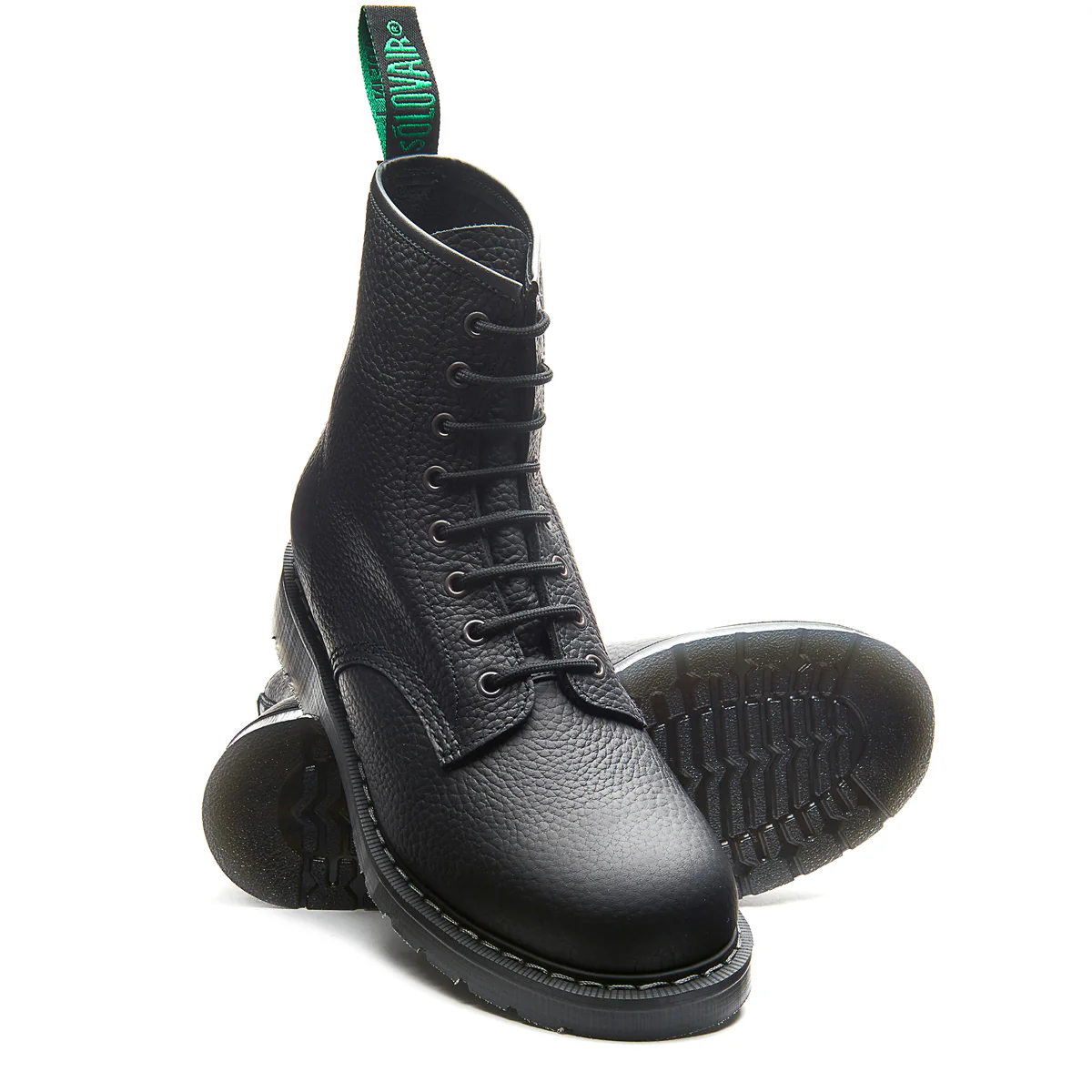 Black Greasy Grain 8 Eye Derby Boot - Image 3