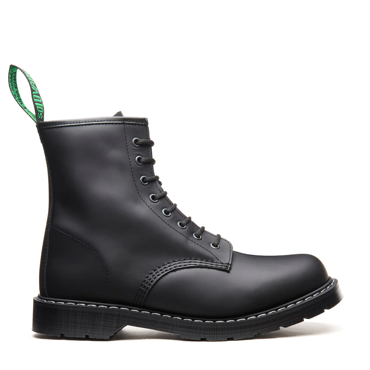 Black Greasy 8 Eye Zip Derby Boot - Image 2