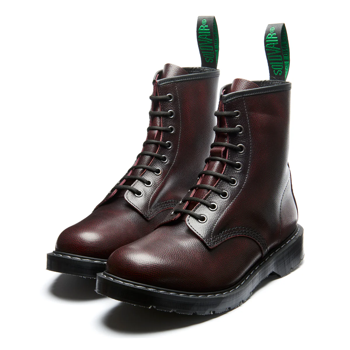 Burgundy Hi-Shine Grain 8 Eye Derby Boot - Image 3