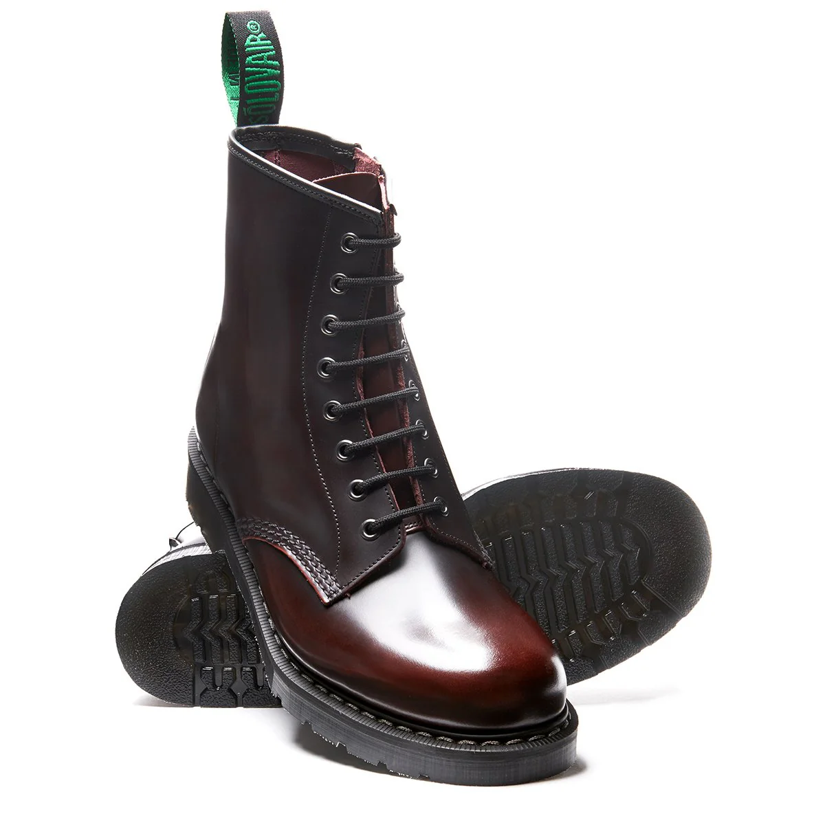 Burgundy Rub-Off 8 Eye Zip Derby Boot - Image 3