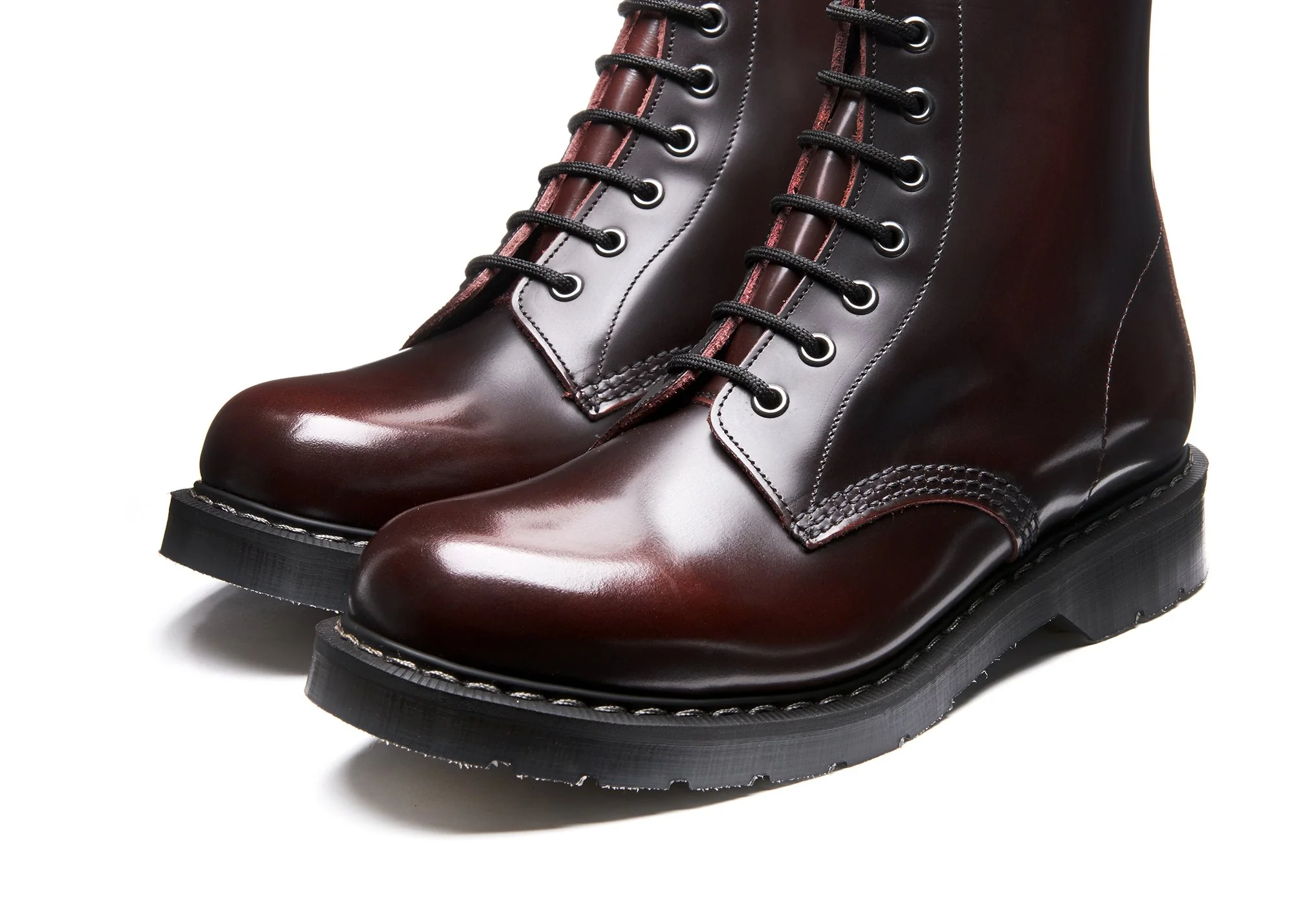 Burgundy Rub-Off 8 Eye Zip Derby Boot - Image 4