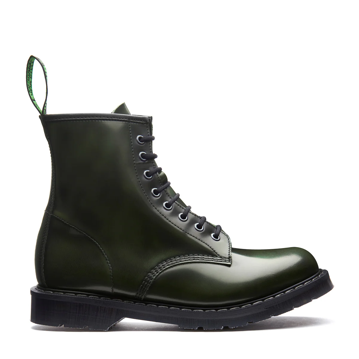 Green Rub-Off 8 Eye Derby Boot