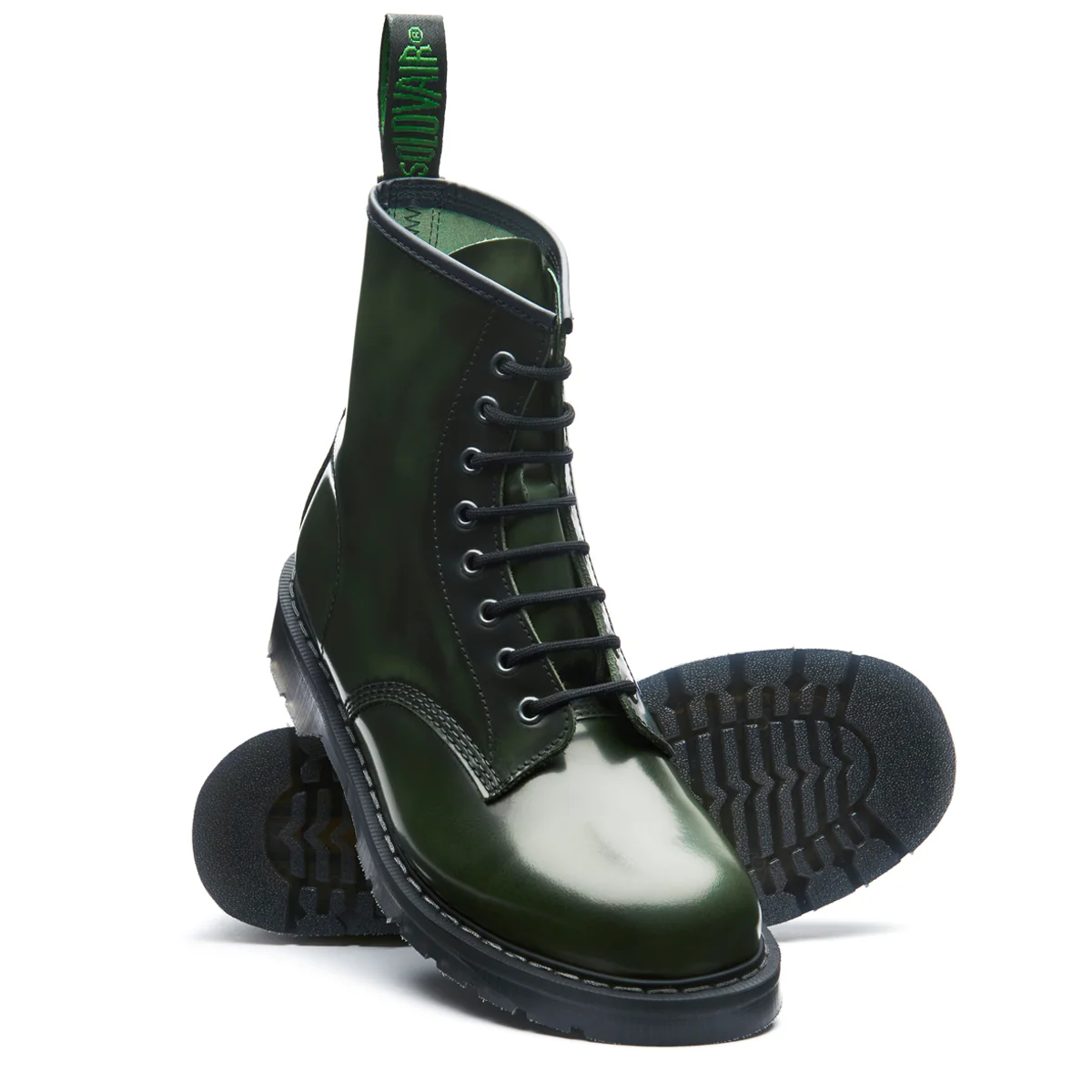 Green Rub-Off 8 Eye Derby Boot - Image 3