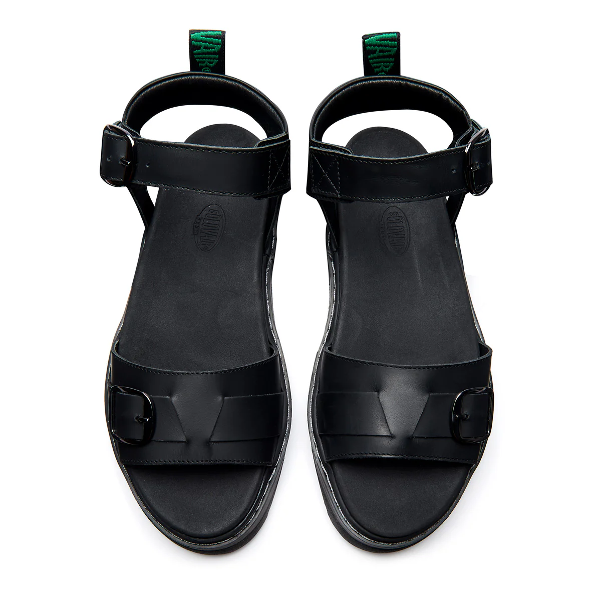 Blakesley - Black Greasy One Strap Sandal - Image 3