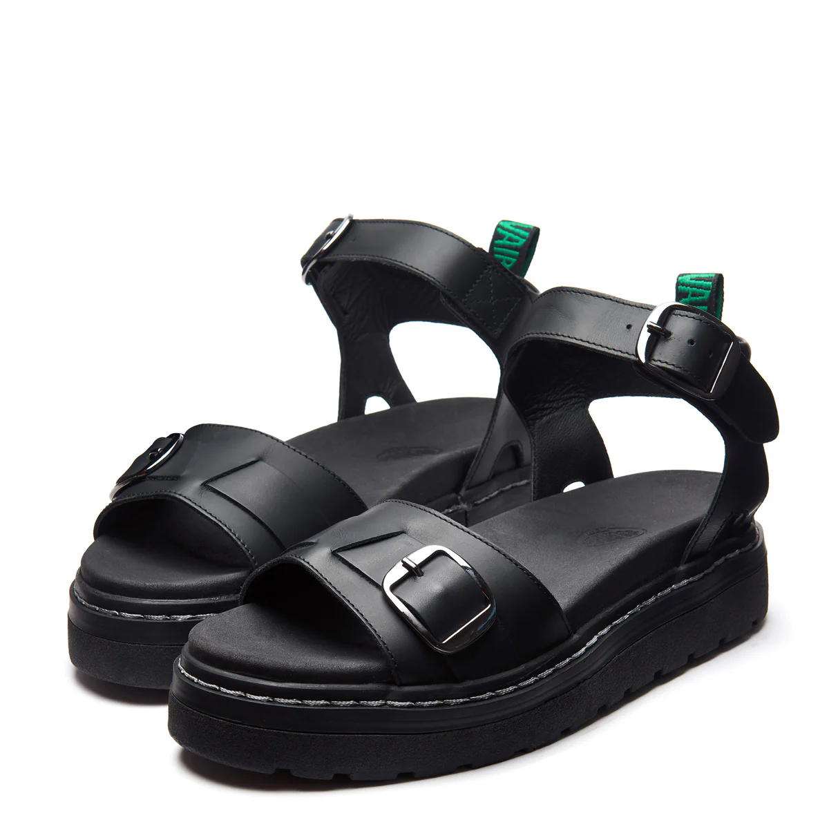 Blakesley - Black Greasy One Strap Sandal - Image 4