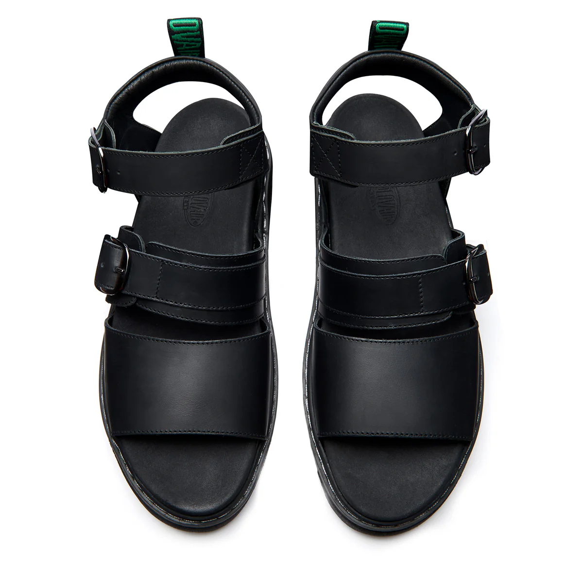Lavendon - Black Greasy Two Strap Sandal - Image 3
