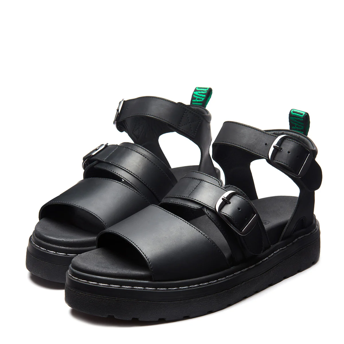Lavendon - Black Greasy Two Strap Sandal - Image 4
