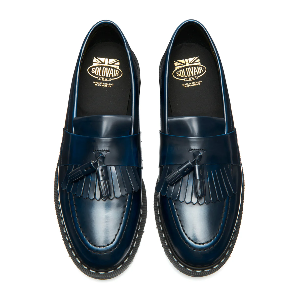 Navy Rub-Off Vegan Tassel Loafer - Image 3