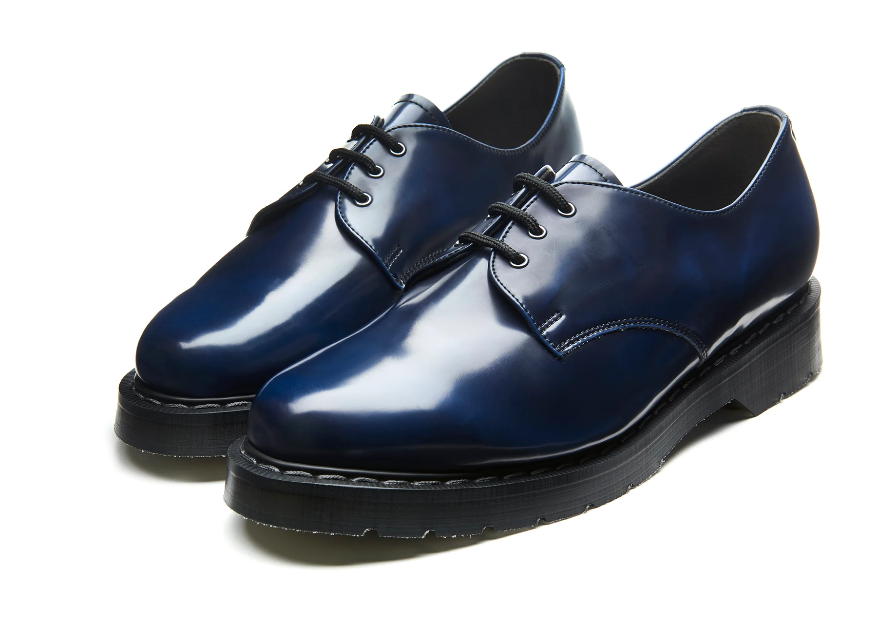 Navy Rub-Off Vegan Gibson Shoe - Image 3