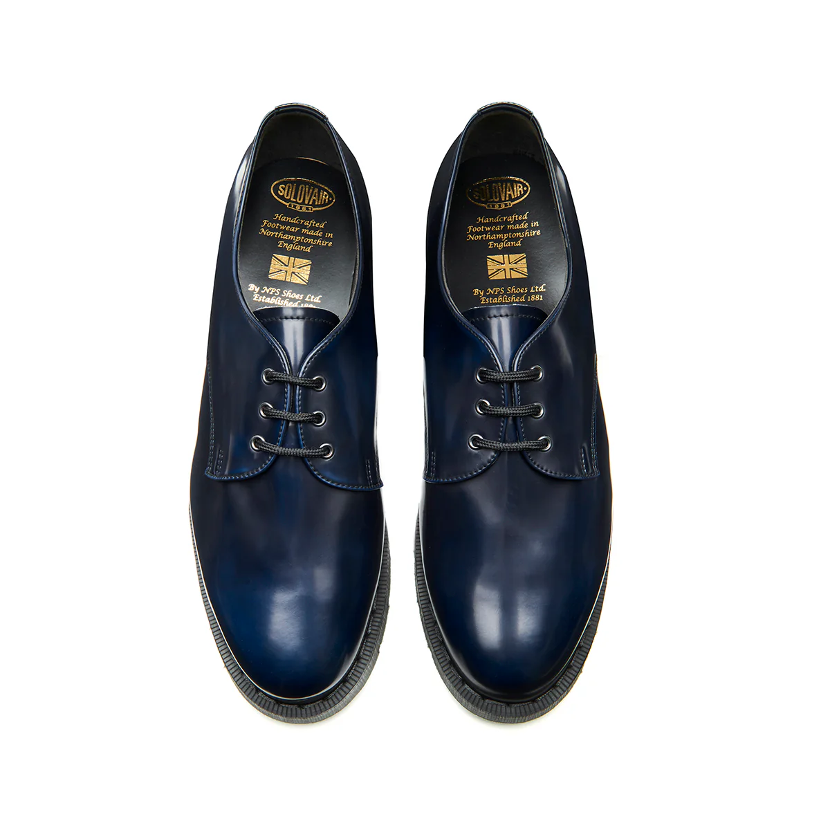 Navy Rub-Off Vegan Gibson Shoe - Image 4