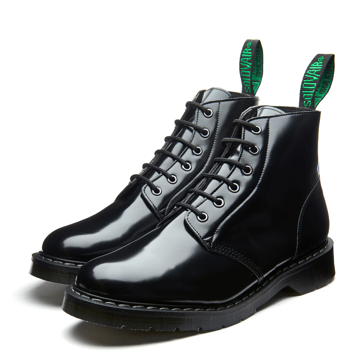 Black Hi-Shine Vegan 6 Eye Astronaut Boot - Image 3