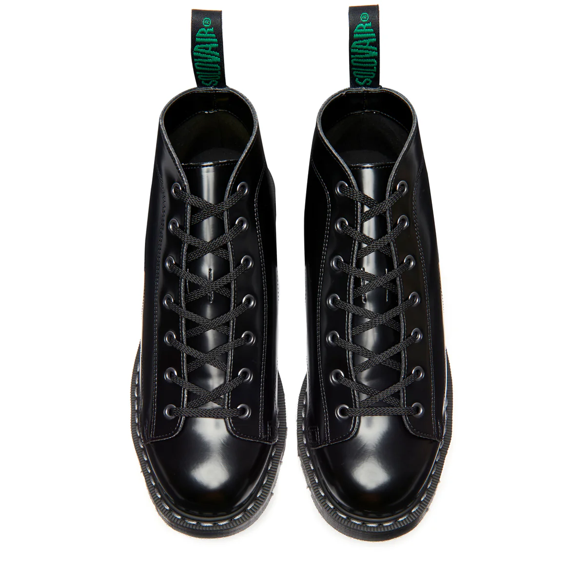 Black Vegan Hi-Shine 7 Eye Monkey Boot - Image 3