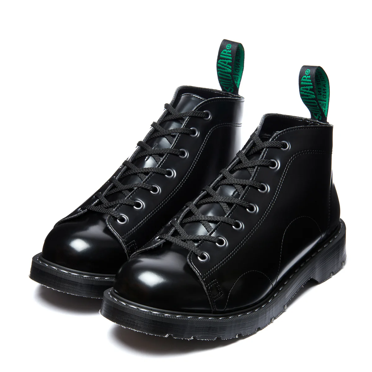 Black Vegan Hi-Shine 7 Eye Monkey Boot - Image 4